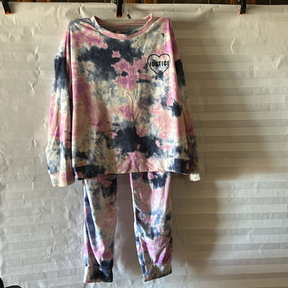 Justice Girl's Sleepwear Set Long Sleeve Top & Matching Pants Size XL